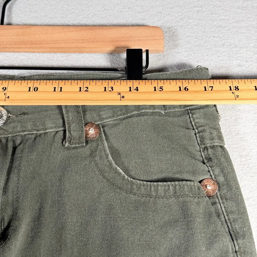 True Religion Billy Super T Mens 34x31 Olive Green Straight Leg Pants USA Made
